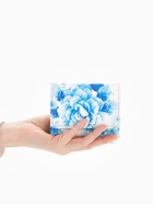 Кошелёк женский на кнопке, 10.5×2.5×8.5 см, с цветочным принтом, белый/голубой - Фото 2