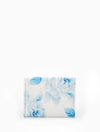 Кошелёк женский на кнопке, 10.5×2.5×8.5 см, с цветочным принтом, белый/голубой - Фото 6