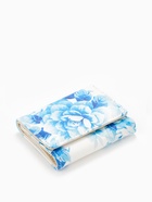 Кошелёк женский на кнопке, 10.5×2.5×8.5 см, с цветочным принтом, белый/голубой - Фото 5