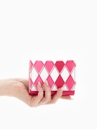 Кошелёк женский на кнопке, 10.5×2.5×8.5 см, с принтом, розовый/белый - Фото 2