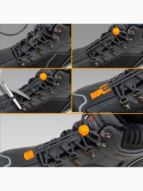 Набор для шнурков, d = 5 мм, фиксатор и наконечник, 2 пары, цвет оранжевый