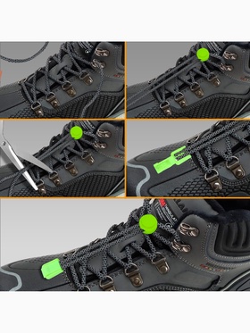 Набор для шнурков, d = 5 мм, фиксатор и наконечник, 2 пары, цвет салатовый