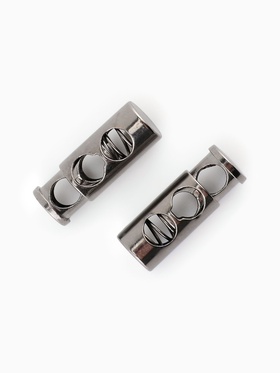 Фиксатор для шнура, двойной, d=5 мм, 9?25 мм, 5 шт., цвет чёрный никель (комплект 3 шт)