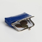 Кошелёк-монетница на фермуаре, 9×1.5×6.5 см, глянцевый, синий - фото 58015361