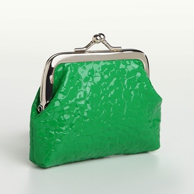 Кошелёк-монетница на фермуаре, 9×1.5×6.5 см, глянцевый, зелёный