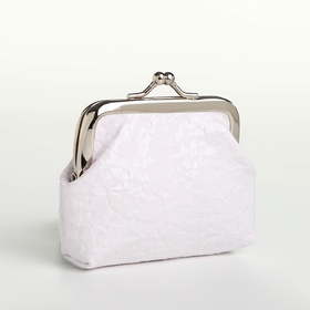 Кошелёк-монетница на фермуаре, 9×1.5×6.5 см, глянцевый, белый