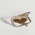 Кошелёк-монетница на фермуаре, 9×1.5×6.5 см, глянцевый, белый - фото 58015365