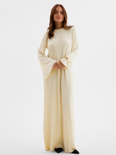 Платье женское MIST Classic collection, макси, размер 40-42, бежевое