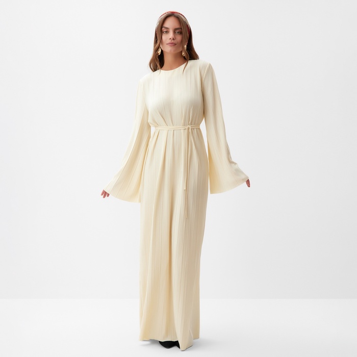Платье женское MIST Classic collection, макси, размер 48-50, бежевое - Фото 1