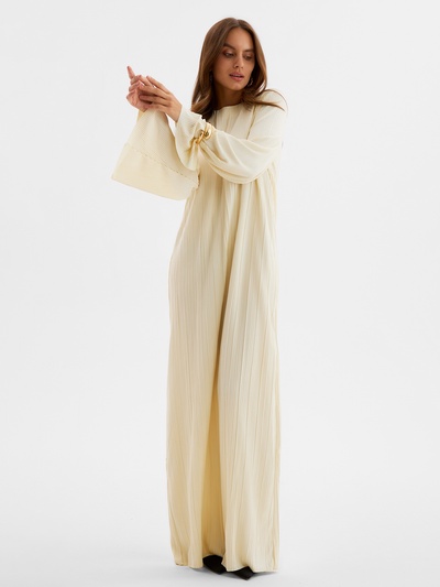 Платье женское MIST Classic collection, макси, размер 48-50, бежевое