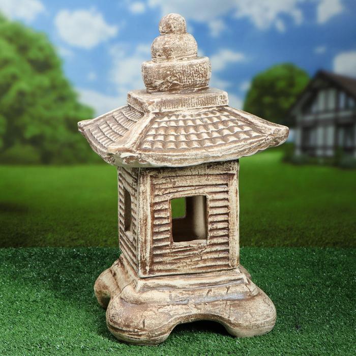 Садовая фигура-светильник "Китайский дом", шамот, 35 см, без элемента подсветки - Фото 1