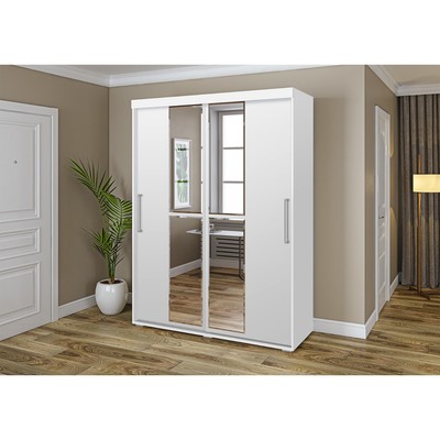 Шкаф-купе «Магнат», с зеркалом, 1800×600×2150 мм, цвет белый