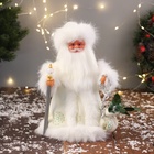 Дед Мороз под ёлку «Зимнее волшебство. Новогодняя игрушка с мешком» двигается, 30 см, белый - Фото 1
