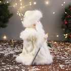 Дед Мороз под ёлку «Зимнее волшебство. Новогодняя игрушка с мешком» двигается, 30 см, белый - Фото 2