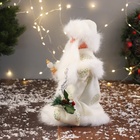 Дед Мороз под ёлку «Зимнее волшебство. Новогодняя игрушка с мешком» двигается, 30 см, белый - Фото 4