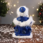 Дед Мороз под ёлку «Зимнее волшебство. Новогодняя игрушка в шубе, с мешком» двигается, 30 см, синий - Фото 3