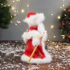 Дед Мороз под ёлку «Зимнее волшебство. Новогодняя игрушка в шубе, с мешком» двигается, 30 см, красный - Фото 2