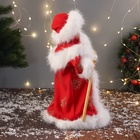 Дед Мороз под ёлку «Зимнее волшебство. Новогодняя игрушка в шубе, с мешком» двигается, 40 см, красный - Фото 2