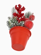 Новогодняя композиция на стол «Зимнее волшебство. Яркий праздник» в горшке, пластик, хвоя, ягодки, 20×7 см - Фото 5