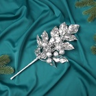 Новогодняя ветка декоративная «Зимнее волшебство. Грация», пластик, веточка ягоды, 30×12 см, серебро - Фото 4