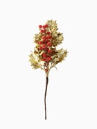 Новогодняя ветка декоративная «Зимнее волшебство. Грация», пластик, ягодки, листочки, 30×12 см, красно-золотой 10514289