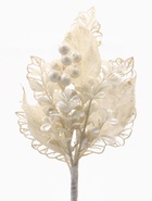Еловая ветка декоративная «Зимнее волшебство. Грация», пластик, веточка воздушная, 34×12 см, белый - фото 60150577