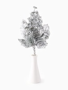 Новогодняя ветка декоративная «Зимнее волшебство. Грация», пластик, резные листья, 33×17 см, серебро 10514293