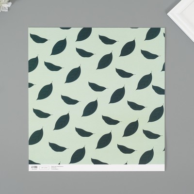 Бумага для скрапбукинга «Листья авокадо», плотность 180 г, набор 5 шт., 30.5×32 см