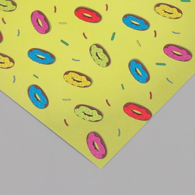 Бумага для скрапбукинга "Пончики" плотность 180 гр набор 10 шт 15,5х17 см