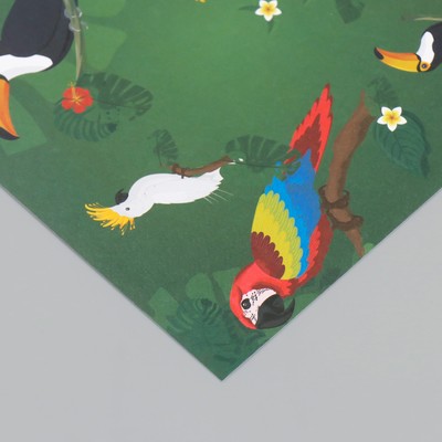 Бумага для скрапбукинга "Экзотические птицы" плотность 180 гр набор 10 шт 15,5х17 см