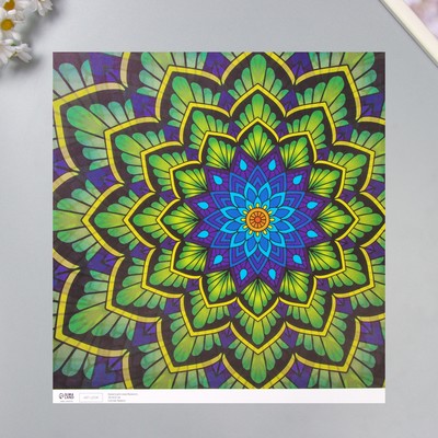 Бумага д/скрапа двусторонняя "Эклектика серебро и мехенди" 180 гр набор 5 шт 30,5х32см