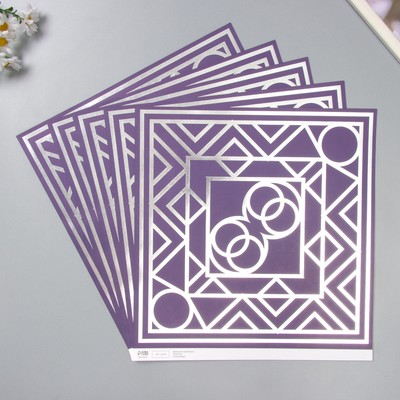 Бумага д/скрапа двусторонняя "Эклектика серебро и мехенди" 180 гр набор 5 шт 30,5х32см