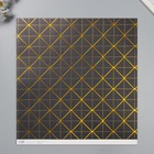 Бумага для скрапбукинга золото "Геометрия на чёрном" плотность 180 гр набор 5 шт 30,5х32 см   107184 - фото 25542724