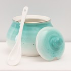 УЦЕНКА Сервиз фарфоровый чайный Доляна «Млечный путь», 15 предметов: 6 чашек 220 мл, 6 блюдец d=13.5 см, молочник 300 мл, сахарница 350 мл, чайник 1000 мл, цвет бирюзовый - Фото 11