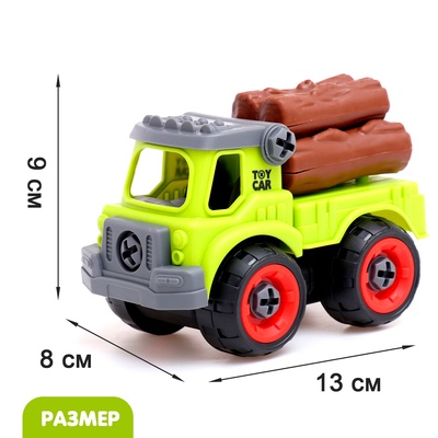 Конструктор винтовой «Фермерский транспорт», набор 2 штуки, с отвёрткой, 55 деталей