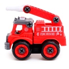 Конструктор винтовой «Пожарный транспорт», набор 2 штуки, с отверткой, 59 деталей - Фото 6