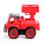 Конструктор винтовой «Пожарный транспорт», набор 2 штуки, с отверткой, 59 деталей - Фото 9