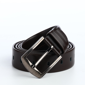 Ремень мужской «Великан» для полных, ширина 3.5 см, винт, пряжка металл, коричневый
