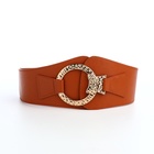 Ремень-резинка женский широкий, 80×10 см, пряжка металл, золотистая, рыжий - Фото 5