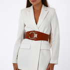 Ремень-резинка женский широкий, 80×10 см, пряжка металл, золотистая, рыжий - Фото 3