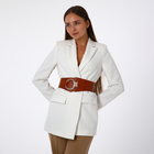 Ремень-резинка женский широкий, 80×10 см, пряжка металл, золотистая, рыжий - Фото 2