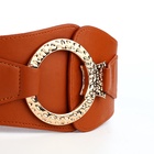 Ремень-резинка женский широкий, 80×10 см, пряжка металл, золотистая, рыжий - Фото 6