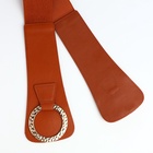 Ремень-резинка женский широкий, 80×10 см, пряжка металл, золотистая, рыжий - Фото 7