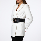 Ремень-резинка женский широкий, 80×10 см, пряжка металл, золотистая, чёрный - Фото 3