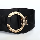 Ремень-резинка женский широкий, 80×10 см, пряжка металл, золотистая, чёрный - Фото 7