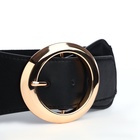 Ремень-резинка женский широкий, 85×8 см, пряжка металл, золотистая, чёрный - Фото 6