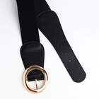 Ремень-резинка женский широкий, 85×8 см, пряжка металл, золотистая, чёрный - Фото 7