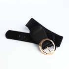 Ремень-резинка женский широкий, 85×8 см, пряжка металл, золотистая, чёрный - Фото 8