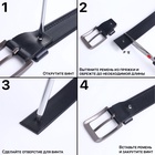 Ремень мужской «Великан» для полных, ширина 3.8 см, винт, пряжка металл, чёрный - Фото 8