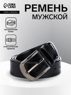 Ремень мужской, ширина 3.8 см, винт, пряжка металл, чёрный - Фото 1